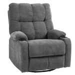 HOMCOM Relaxfauteuil met voetsteun, ligstoel, draaibaar, tot 150 kg, stalen frame, 88x96x108 cm, donkergrijs