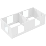 PawHut werpkist voor pups, puppybox met 2 kamers, hondenren met deur voor kleine honden, 164x80x48 cm, wit