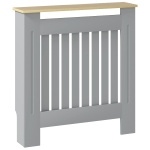 HOMCOM Cubreradiador de MDF Cubierta para Radiador para Salón Dormitorio Pasillo 78x19x83 cm Gris y Roble