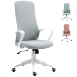 Vinsetto Silla de Oficina Giratoria Altura Ajustable con Reposabrazos Función de Basculante Respaldo Alto 62x56x110-119,5cm Gris