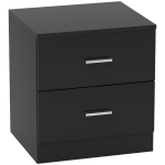 HOMCOM Mesita de Noche Moderna Mesilla de Noche Dormitorio con 2 Cajones para Salón Dormitorio 45x39,5x49 cm Negro