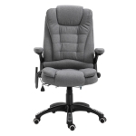 Vinsetto® kantoorstoel massagestoel draaistoel in hoogte verstelbaar 130° hoek linnen grijs 67 x 85 x 116 cm