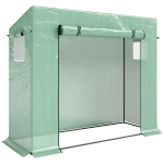 Outsunny Foliekas, kweekkas met roldeur, zijvenster, voor tuin, van staal, kunststof, 200 x 76 x 168 cm, Groen