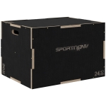 SPORTNOW Plyo-Box/Springbox, robuust, 76x61x51 cm, Zwart, Handvat 10x3,5 cm, tot 120 kg