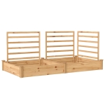 Outsunny Hoogbed met klimrek houten plantenbak met 3 klimrekken, scheidingswand en open bodem, 240 x 125 x 102 cm, naturel