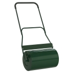 Outsunny 40L Garden Lawn Roller, Water Sand Filled Outdoor Grass Roller, Φ32cm Heavy Duty Metal Lawn Push Rolling Tool for Grass Seeding, Soil Levelling, Green