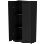 HOMCOM 120 cm Tall Storage Cabinet Cupboard, 3-Tier File Organiser Wooden Filing Cabinet, Black