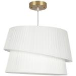 HOMCOM Elegante hanglamp met dubbele kap, in hoogte verstelbaar, voor woonkamer, wit