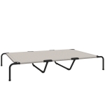 PawHut Hondenligbed Outdoor, Verhoogd hondenbed voor grote honden, met stalen frame, ademend netweefsel, 152x94x23 cm, Beige