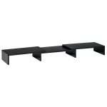 Vinsetto Monitorstandaard Verstelbare Lengte & Hoek Dubbele Monitor Standaard Houten Schap Monitorhouder voor Computerscherm Laptop 80-117 x 23,5 x 10 cm