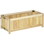 Outsunny verhoogd bed, opvouwbare plantenbak, bloembak voor tuin, natuur