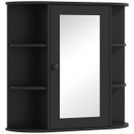 Homcom Dulapior Baie cu Oglinda – Lemn Alb 66×17×63 cm