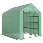Outsunny foliekas met planken 244 cm x 180 cm x 210 cm