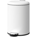 HOMCOM Prullenbak 20L, met Pedal, Binnenemmer, vingerafdrukvrij, Stil Sluiten, Crèmewit