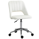 Vinsetto kantoorstoel draaistoel bureaustoel in hoogte verstelbaar 360° draaibaar schelpvorm met naadlijn design schuimstof fluweelzacht polyester beige 49 x 54 x 79-91 cm