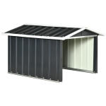 Outsunny Metalen schuur voor robotmaaier, roestvrij, 86 x 100 x 63 cm, Donkergrijs