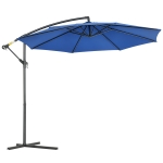 Outsunny Parasol déporté octogonal inclinable rabattable diamètre 3 m parasol de jardin avec pied en croix bleu