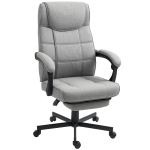 HOMCOM Ergonomische Bureaustoel met Massage en Ligfunctie Voetsteun Grijs