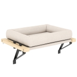 PawHut Kattenhuis met beugel voor vensterbanken en radiatoren, kussen, houten frame, wit