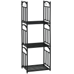 Outsunny Haardhoutrek voor binnen 46 x 32 x 126 cm – 3 niveaus, 4 haakjes, metaal, zwart
