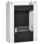 HOMCOM Ethanol haard bio-ethanol brander 2000W 3 uur rookvrij wit + zwart