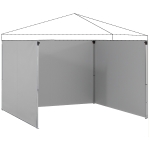 Outsunny Set van 3 zijwanden met rits voor 3 x 3 m paviljoen, Lichtgrijs