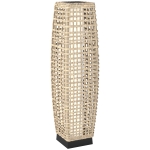 Outsunny Zonne Staande Lamp Rattan Zonne-lamp met Lichtsensor Automatische LED Boho-stijl IP44 Waterdicht
