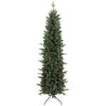 HOMCOM Slim Gracious Pine Xmas Tree, 7ft/210cm Artificial Christmas Tree with 904 Branch Tips, Foldable Steel Stand, Green
