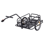 HOMCOM Aanhangwagen koppeling transportaanhanger fietskar bolderwagen zwart