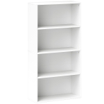 HOMCOM Estante de 4 Níveis Estante para Livros com 2 Prateleiras Ajustáveis para Sala de Estar Escritório Quarto 60x24x115,5 cm Branco