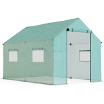 Outsunny Tunnelkas, oprolbare deur en ramen, verzinkt stalen frame, 2x3x2m, Groen