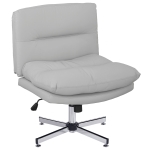 HOMCOM Cadeira de Escritório com Altura Ajustável Função Basculante Base Cruzada e Assento Amplo Cadeira para Estúdio 65x65x84-94 cm Cinza Claro
