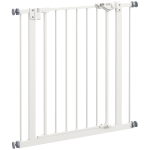 PawHut Huisdieren Veiligheidshekje, Afscheiding, Beschermhek voor Huisdieren, Metaal, Kunststof, 74-80 cm, Wit