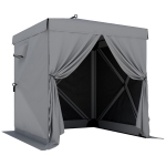 Outsunny Pavillon 1,85x1,85m Wasserdicht Stabil Winterfest Pop-up Faltpavillon mit 4 Mesh-Seitenteilen Tasche, UV 30+