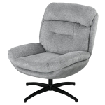 HOMCOM draaibare loungestoel voor de woonkamer, brede zitting, dikke kussens, comfortabele relaxstoel in chenille-look, waterafstotend, ideale leesstoel voor het slaapkamer, grijs