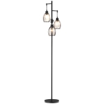 HOMCOM Stehleuchte im Industrie-Design mit 3 Lampenschirmen 30 cm x 30 cm x 170,5 cm Stahl