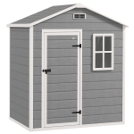Outsunny Opbergkast 1,9 m² 182 x 121 x 200 cm tuinschuur met zadeldak, vloer, afsluitbare deur