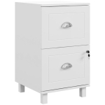 HOMCOM Archivador con Cerradura y 2 Cajones Barras Ajustables para Carpetas A4 y Carta Diseño Compacto 40x41,5x67,5 cm Blanco