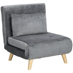 HOMCOM 2-in-1 Stoel, Relaxstoel, Gastenbed, 72 cm x 78 cm x 79 cm, Grijs