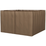 Outsunny 4 Paredes Laterais para Tenda 302x205 cm Laterais para Tenda Universal com Ganchos e Argola em C para Jardim Terraço Marrom