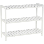 HOMCOM Étagère à chaussures, porte-chaussures 3 niveaux, étagères à lattes, en bois de pin， 70 x 26 x 57,5 cm, blanc