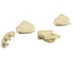 PawHut Katzentreppe, 4-teiliges Set, 3-stufige Sprossenleiter, 2 Plattformen, Hängematte, Plüschbezug, beige