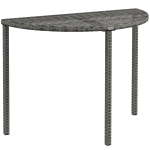 Outsunny Balkontafel, halfrond, Polyrattan+Metaal, 100x50x74 cm, Grijs