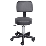HOMCOM Rolkruk, werkstoel, cosmetische stoel, draaistoel, kruk, professionele salonstoel, zwart