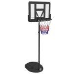 SPORTNOW Tabela de Basquetebol com Altura Ajustável 216-277 cm Aro de Basquetebol para Exterior com Rodas e Base Recarregável Preto
