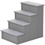 PawHut Huisdiertrap, voor honden/katten, 4-traps, Kort pluche, tot 30 kg, 40 x 59 x 54,2 cm, Grijs