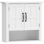 HOMCOM Badschrank Küchenschrank Hängeschrank Badezimmerschrank Badregal Wandschrank vestellbarer Einlegeboden Holz Weiß 60 x 19,8 x 58 cm