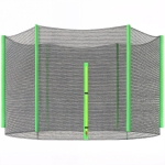 SPORTNOW Red de Seguridad para Cama Elástica Ø305 cm para Exterior de 6 Postes con Anti-UV y Puerta con Cremallera Verde y Negro