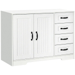 HOMCOM Dressoir, modern stijl, 4 lades, 1 kast, 105 cm x 40 cm x 76 cm, Wit