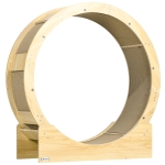 PawHut Kattenlooprad 91 cm Met Rem, Krabpad, Eiken